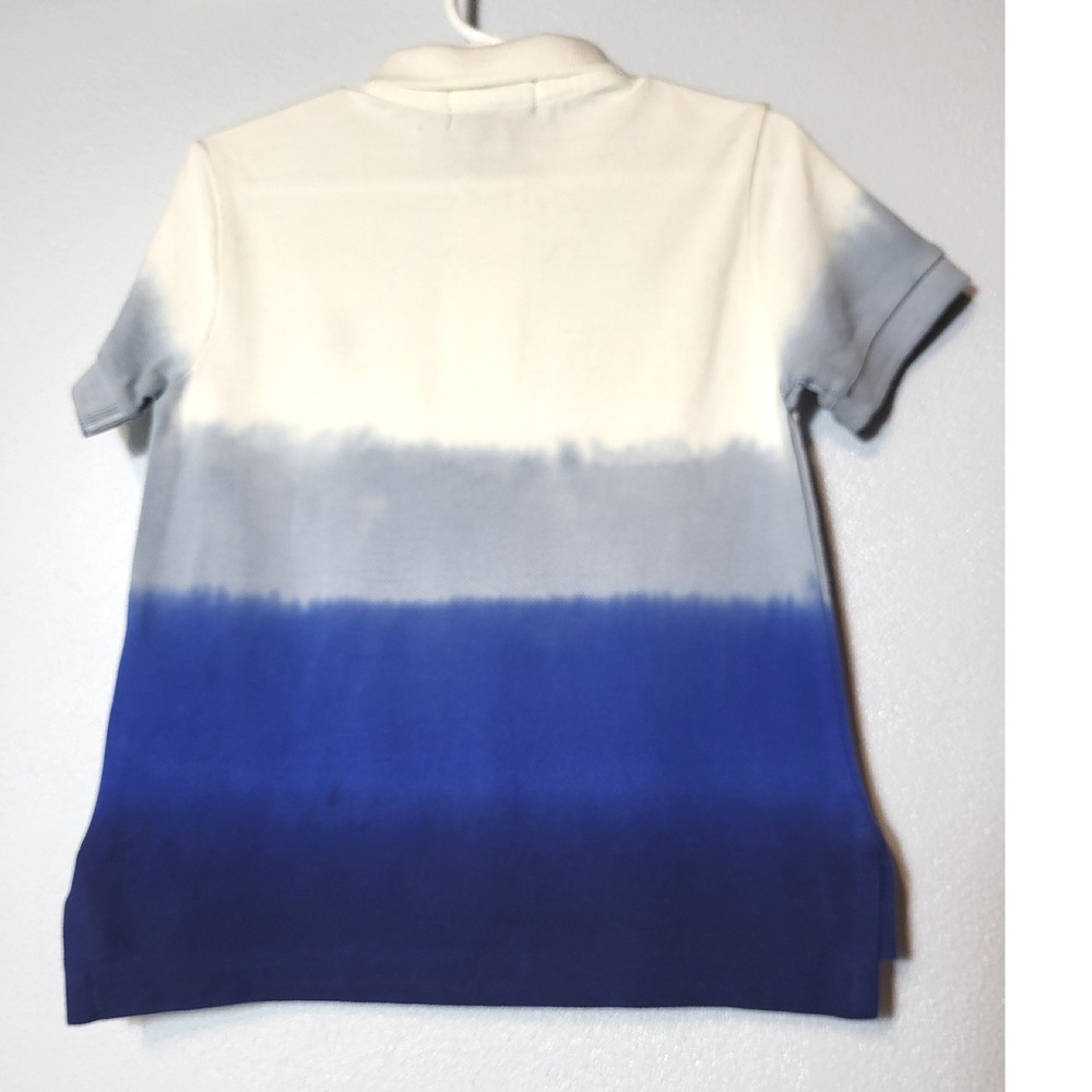 Polo Ralph Lauren Kids Blue White Ombre Dip Dye Cotton Polo Shirt 2/2T Preppy - Picture 2 of 10